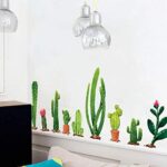 Wall Stickers 2pcs Fresh Cactus Green Plant Decal - Image 2