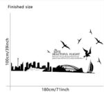 Ay 1912 City Silhouette Wall Stickers For Living Room Bedroom Study Room Home Decor - Beautiful Flight Of Sydney - Image 4