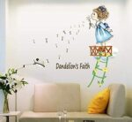 Children's interior wall sticker Girl with dandelion AY7196 - Image 2