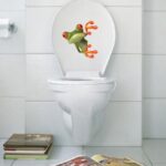 1Pcs Toilet Lid Covers Sticker Green Frog Funny Bathroom Toilet Seats Decorative Decal Car Toilet Seat Sticker Toilet Seat Clear 17cm x 18cm - Image 2