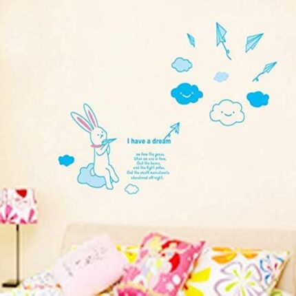 I have a dream Hand-Drawn style rabbit High quality DIY Decorate Wall Decal Sticker Decor for Kids Home Nursery Room for Children's Bedroom size 50x70 ay7038