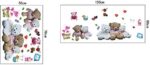 Novelty Set of Teddy Bears Lovely Bear Beautiful Decor Stylish Decoration Nursery Decal Decals Stickers Flowers Pink Baby Kids Home Modern Wall Decal Girl Flowers Living Room Bedroom size 50x70 xy8072 - Image 4
