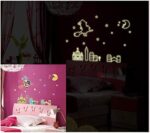 Glow In The Dark Planet & Stars Wall Stickers, girl moon for Wall Decor, Perfect for Children Kid and Play Rooms wallpaper - Image 2