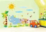 Baby monkey elephant wall decal for kids AY7261 - Image 7