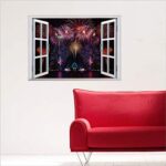 Creative 3D Aesthetic Romantic Fireworks Fake Window Living Room Bedroom Background Decoration can Remove Wall Stickers size 50x70 sk7019c