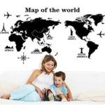 DM570182 Map of the World Living Room Bedroom Background Decorative Painted PVC Wall Sticker - Image 2