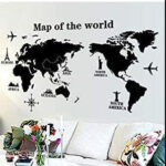 DM570182 Map of the World Living Room Bedroom Background Decorative Painted PVC Wall Sticker - Image 3