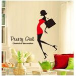 Jm8314 Wall Stickers Vinyl Decor Girls Women Teens With Shopping Bags Decor For Living Room , - Image 4