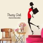 Jm8314 Wall Stickers Vinyl Decor Girls Women Teens With Shopping Bags Decor For Living Room , - Image 2