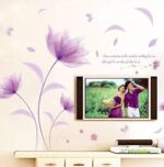 decorative wall Purple Flowers In The Wind Wall Decoration DIY Wall Sticker Muurstickers Home Decor Bedroom Background Decoration Stickers ee - Image 2