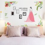 Bride and Poppy Wall Sticker, Photo Frame, Bridal Poppy Flower, Dreamy Dress, Woman size60x90 sk9353 - Image 3