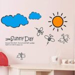 Removable Cartoon I Like Sunny Day Butterflies Bees Wall Stickers Living Kids Room Wall Sticker Decal Home Decor ee size 45x60 ay609 - Image 2