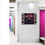 Creative 3D Aesthetic Romantic Fireworks Fake Window Living Room Bedroom Background Decoration can Remove Wall Stickers size 50x70 sk7019c - Image 3
