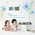 Wall Sticker / Wall Stiker / Stiker Dinding Bunga Biru MJ8027B - Image 2