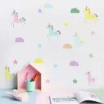 Boho Cartoon Cute unicorn Animal Watercolor Vinyl Wall Sticker Removable Decals Kids Nursery Baby Bedroom Home Decoration - Image 2
