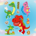 Three-Dimensional Dinosaur Stickers Children's Wall Stickers Children's Gifts for children's Room Decoration "ch M001 Size:40x30cm - Image 2