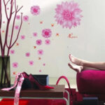 XY8056 WALLSTICKER wall sticker MUCH PINK FLOWERS - Image 3