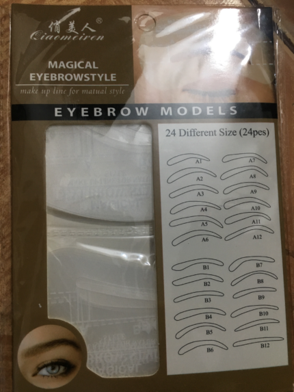 24 eyebrow stencils