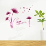 Purple Romantic Blooming Flowers Decorative Wall Stickers - Image 4