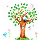 green family tree wall decal sticker bear the bird nest cute cartoon bedroom cottage stickers for kids rooms Ay9125 - Image 3