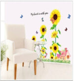 Short & Sweet: > Vibrant Sunflower & Butterfly Wall Sticker Set - DIY Home Decor  size 60x90  mj9001 - Image 3