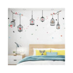PG888  Girl's Walls Sticked with Bird Cages under Street Lamps and Loving Elk Composite Decoration Stickers - Image 6