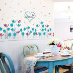Blue Purple Tulip Floral Home Living Room Wall Decoration PVC Wall Sticker Decal Wall Decoration - Image 4