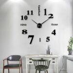 Wall Clock Sticker Acrylic Silent Digital Big 3D DIY Self adhesive ZH015 - Image 3