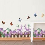 Ay872 Wall Stickers Wallsticker Hedge Purple Flower