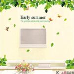 Large removable wall stickers Spring life green leaves art decal PVC environmental Home decoration Living room Sitting room Sofa TV background size 60x90 am081 - Image 3