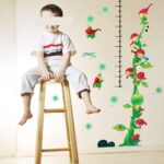 Ccd007 height chart wall sticker,kids wall stickers, Cartoon Green Vines Wall Stickers for Kids Room Nursery Decor Background Removable Children's Height Measuremnt Growth Chart - Image 3
