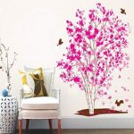 Pink Flower Tree Wall Stickers Birds For Living Home Decor Bedroom Bathroom Door Stickers Waterproof Art Decals Pvc - Image 5