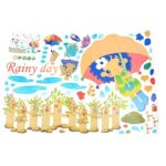 Rain Print Living Room Removable Ornament Wall Sticker size 50x70 xls7095 - Image 3