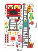 MJ8020 Fire Truck Wall Sticker Removable Height Sticker Cartoon Wall Decals Home Decor for Kids Room - Image 6