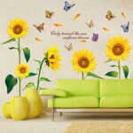 LM868 Sunflower butterfly Wall Stickers Wall Decals - Image 2
