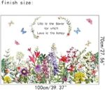 Aht94013 Garden Flowers Wall Decals Inspirational Quote Floral Wall Stickers Botanical Wall Art Living Room Bedroom Office - Image 6