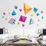Wall Stickers Home Wall Decoration Decorative Wall Painting Diamond - Shaped Three-Dimensional Color Triangular Pattern-040qz xh9302 - Image 3