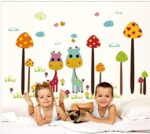 Cartoon lovely Animals Wall Stickers For Kids Rooms Boys Girls Children Bedroom Home Decor mm size 50x70 am7091 - Image 2