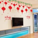 Christmas wall sticker mural SK9250 Lantern Year's Day Window Glass Sticker Door Sticker - Image 2