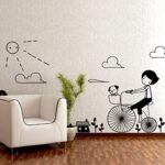 DIY Removable Wall Stickers For Living Room Home Decor - Bike girl size 60x90 nc2037 - Image 4