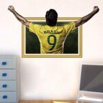 world cup 3D Football players wall stickers Living room Football Club decoration  size 50x70 xh 7255