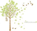 Am 9124 Large Bird Cage Wall Decal Home Removable PVC Murals Wallpaper for Girls Boys Nursery Bedroom Living Room Bathroom Kitchen Window Playroom Decor - Image 2