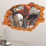 Ncs14129 game ps4 Marvels Spider-man sticker living room bedroom TV background wall sticker Marvel movie 3d Spiderman sticker ps4 Marvels Spider-man Wallpaper children room sticker - Image 4