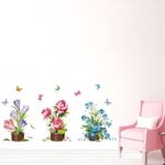 Various Colorful Flowers Tulip Peony Peel and Stick Removable Vinyl Wall Decals for Window Bedrooms Living Rooms Kids Rooms Nursery size 50x70 xls7105 - Image 2