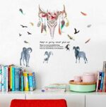 DIY Wall Room Decor Art Sticker Mural Decal Goat Sheep Wild Head Animal size 60x90 XL8288 - Image 3