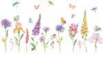 Tree Flowers Leaves Wall Stickers Removable Wall Decals Home Decor PVC Art Mural Baby Boys Girls Kids Bedroom Kitchen Room Decoration Wall Sticker (Wonderful Flowers Birds Butterflies Dragonflies) - Image 6