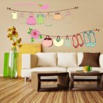 Mr.S Shop Living Room Sofa Bedroom Background Decorative Wall Stickers Creative Clothesline Beautiful Women Sticker size 50x70 xls7103 - Image 2
