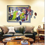 Winahppyhome 3D Fake Window Rugby Sports Wall Stickers for Bedroom Living Room Background Wallpaper Removable Home Decor Decals size 70x100 ay8010xl - Image 3