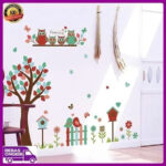 WALL STICKER POHON OWL BIRD BURUNG ANAK KIDS STIKER DINDING SK9162 di opagallery | Tokopedia - Image 3