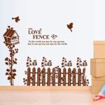 TYLOLMZ Brown Love Fence Birdcage Wall Sticker DM690036 - Image 2